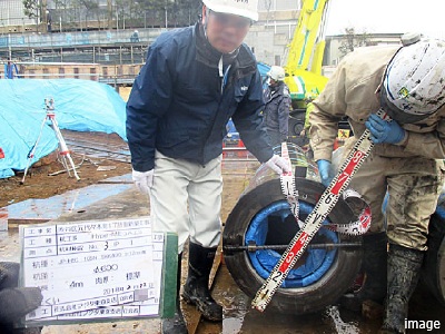 杭の施工状況を確認｜ザ・パークハウス上原